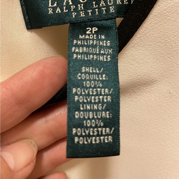 Lauren by Ralph Lauren Elegant Black and Off-white Sleeveless NWT Dress Sz 2P - Picture 4 of 16